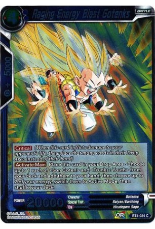 Raging Energy Blast Gotenks - BT4-034 - Common [C]