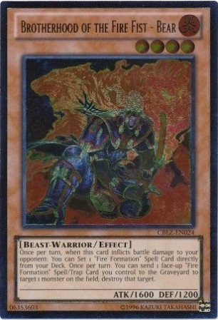 Brotherhood of the Fire Fist - Bear - CBLZ-EN024 - Ultimate Rare