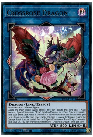 Crossrose Dragon (Blue) - LDS2-EN114 - Ultra Rare