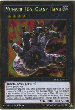 Number 106: Giant Hand - PGL3-EN075 - Gold Rare