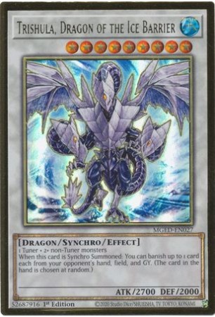 Trishula, Dragon of the Ice Barrier - MGED-EN027 - Premium Gold Rare