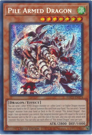 Pile Armed Dragon - HAC1-EN174 - Secret Rare