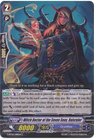 Witch Doctor of the Seven Seas, Raisruler - G-BT06/088EN - C