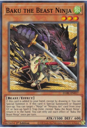 Baku the Beast Ninja - DABL-EN017 - Super Rare