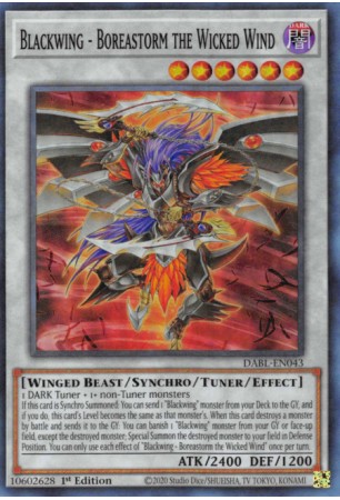 Blackwing - Boreastorm the Wicked Wind - DABL-EN043 - Super Rare