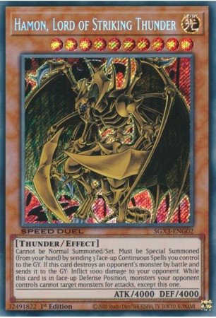 Hamon, Lord of Striking Thunder - SGX3-ENG02 - Secret Rare