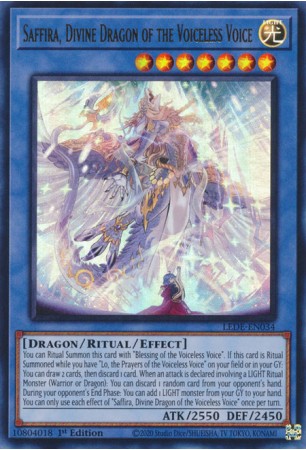 Saffira, Divine Dragon of the Voiceless Voice - LEDE-EN034 - Ultra Rare