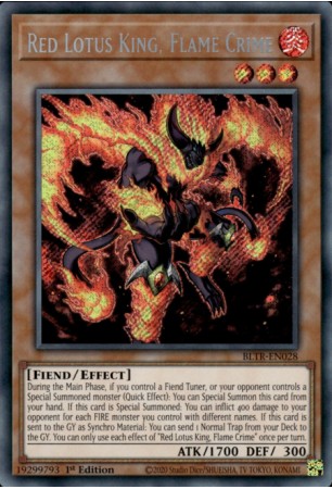 Red Lotus King, Flame Crime - BLTR-EN028 - Secret Rare