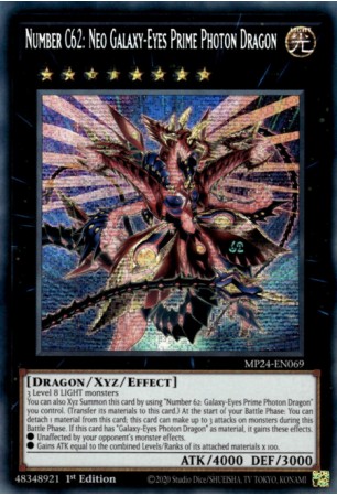 Number C62: Neo Galaxy-Eyes Prime Photon Dragon - MP24-EN069 - Prismatic Secret Rare