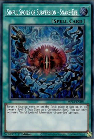 Sinful Spoils of Subversion - Snake-Eye - MP24-EN104 - Prismatic Secret Rare