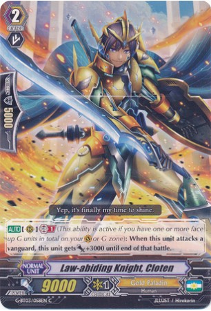 Law-abiding Knight, Cloten - G-BT03/058EN - C