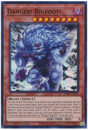 Danger! Bigfoot! (alt.art) - RA03-EN019 - Super Rare