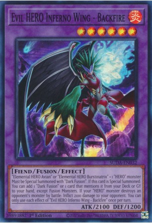 Evil HERO Inferno Wing - Backfire - SUDA-EN032 - Super Rare