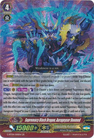 Supremacy Black Dragon, Aurageyser Doomed - G-BT04/001EN - RRR