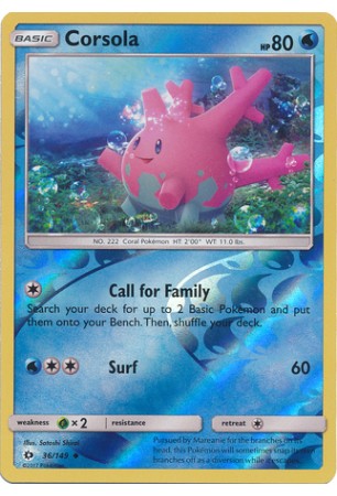 Corsola - SM01/036 - Uncommon (Reverse Holo)