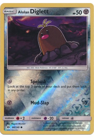 Alolan Diglett - SM01/086 - Common (Reverse Holo)