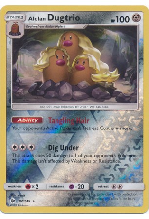 Alolan Dugtrio - SM01/087 - Rare Holo (Reverse Holo)