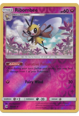 Ribombee - SM01/093 - Rare Holo (Reverse Holo)