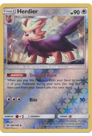 Herdier - SM01/104 - Uncommon (Reverse Holo)