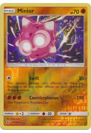 Minior - SM02/077 - Rare Holo (Reverse Holo)