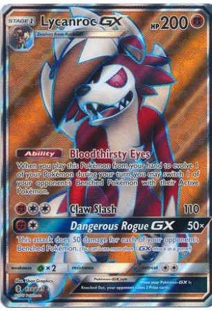 Carta Avulsa Pokemon Lycanroc Holografico Sol E Lua Normal