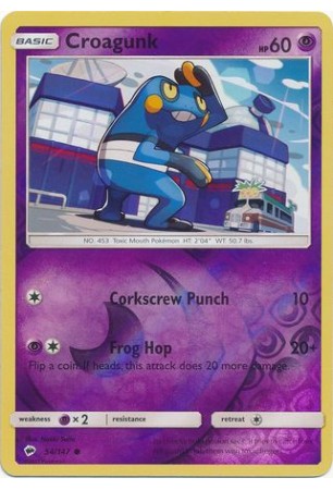 Croagunk - SM03/054 - Common (Reverse Holo)