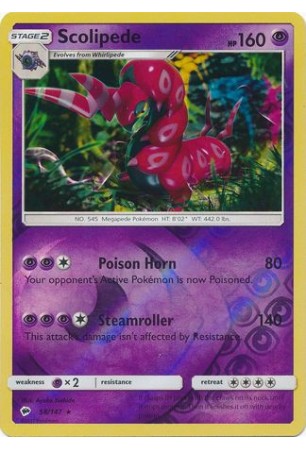 Scolipede - SM03/058 - Rare (Reverse Holo)