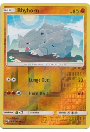 Rhyhorn - SM03/065 - Common (Reverse Holo)