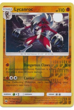 Lycanroc - SM03/075 - Rare Holo (Reverse Holo)